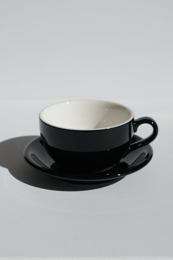 Slow Pour Supply ORIGAMI Flat White Cup and Saucer Set - Various Colors (6 oz)