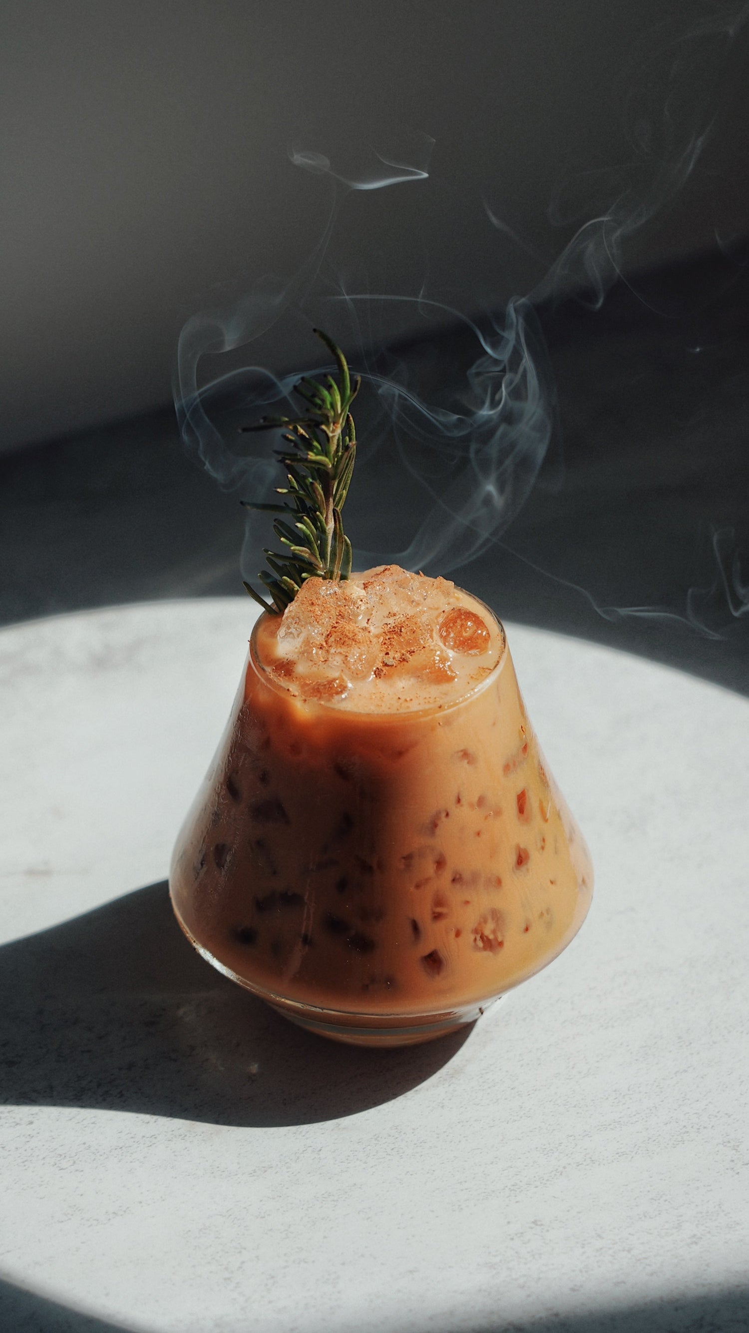 Salted Maple Latte With Smoked Rosemary