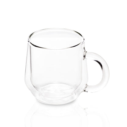 Hearth Double Wall Glass Mug, 175ml (6 oz) Set of 2